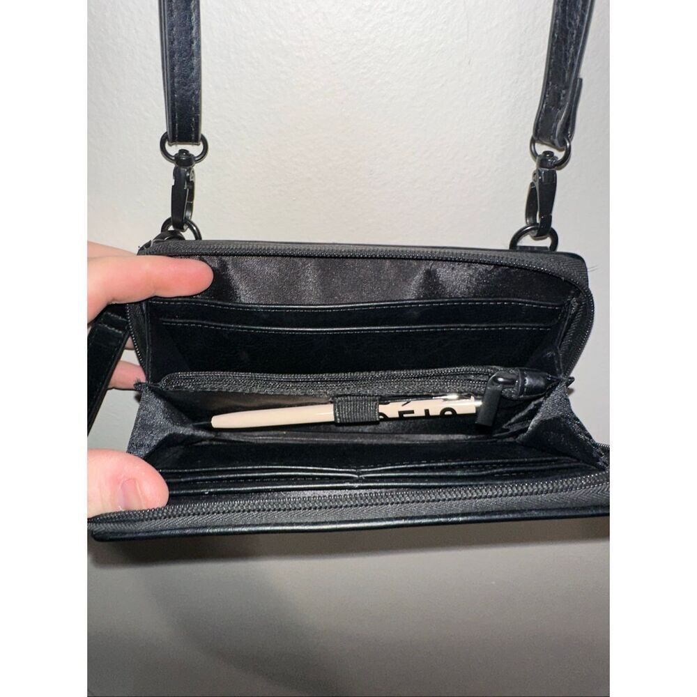 Beis Black Travel Zip Wallet Crossbody  Vegan Leather - Picture 5 of 5